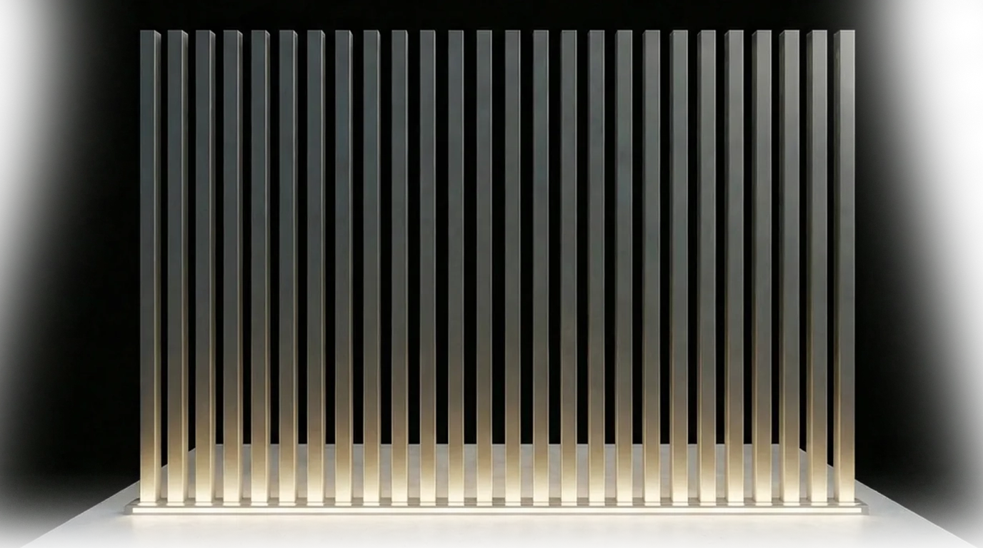 Aluminium-Stabzaun Frontalansicht